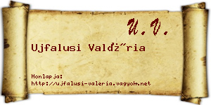 Ujfalusi Valéria névjegykártya